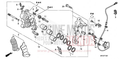 R. FRONT BRAKE CALIPER (CB600FA/FA3) CB600FA8 de 2008